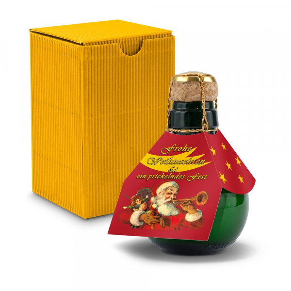 Kleinste Sektflasche der Welt! Weihnachtsgruß — Inklusive Geschenkkarton, 125 ml
