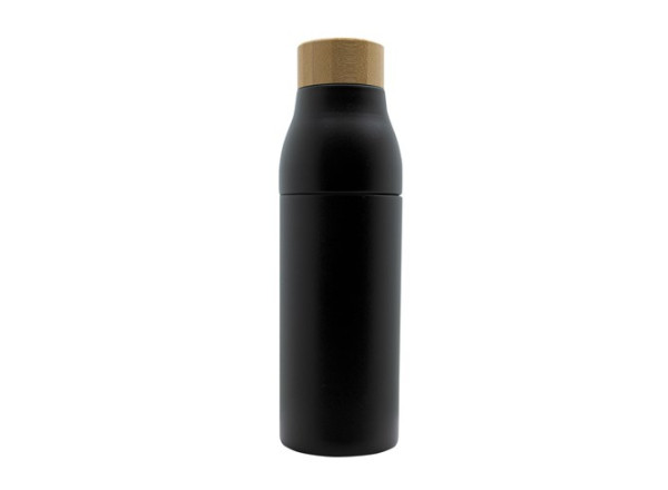 Doppelwandige und teilbare Flasche 'Shima', Bambusdeckel, 600ml